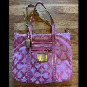Pink Coach Signature Poppy Tote